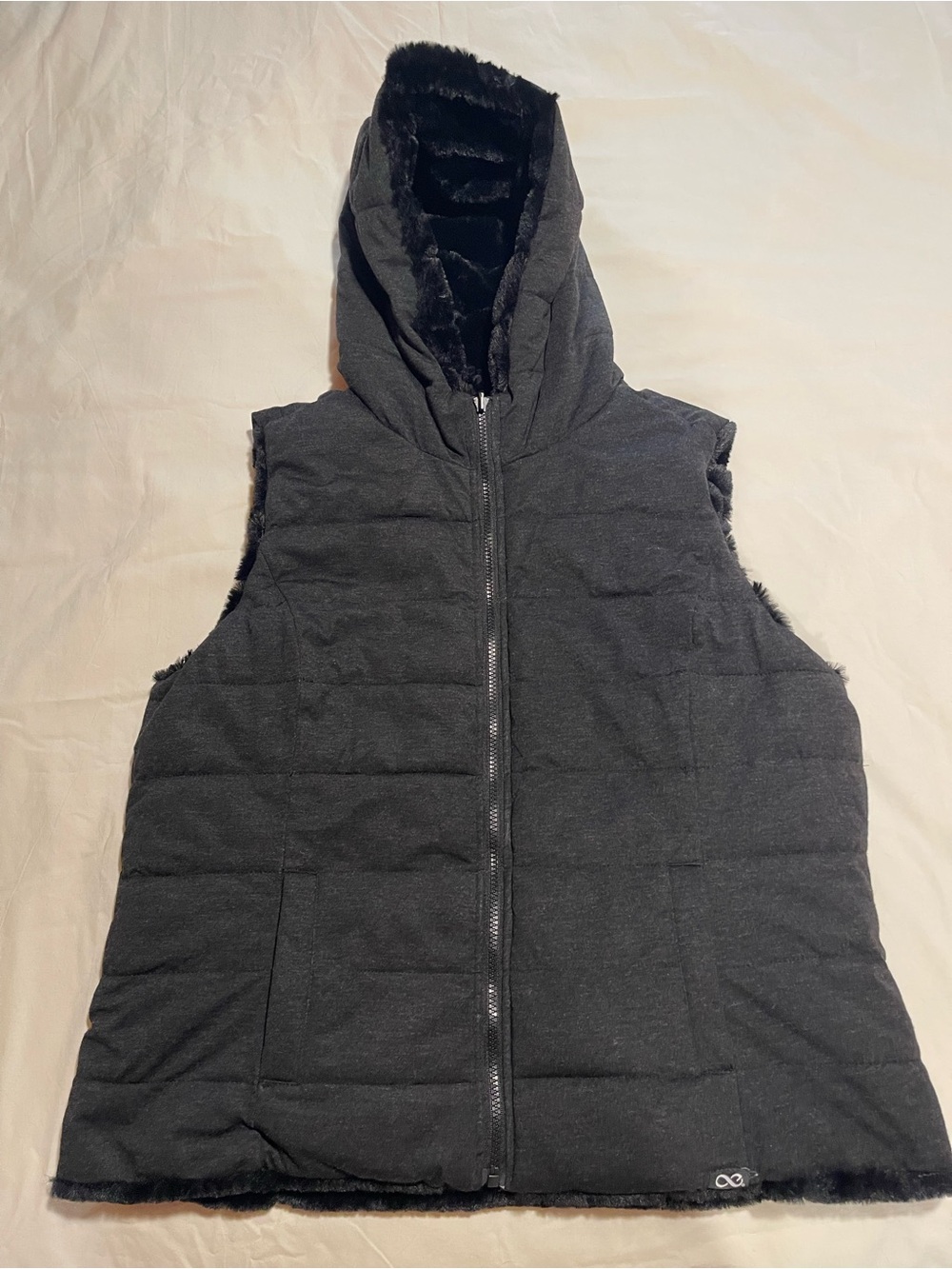 Be Boundless Women's Hooded Vest - Reversible Faux Fur Lined